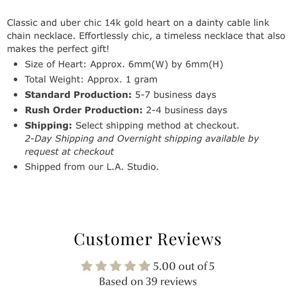 14k Gold Heart Necklace - Picture 7 of 12